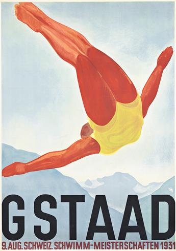 ALEX W. DIGGELMANN (1902-1987). GSTAAD. 1931. 50¼x35½ inches, 127½x90¼ cm.                                                                       